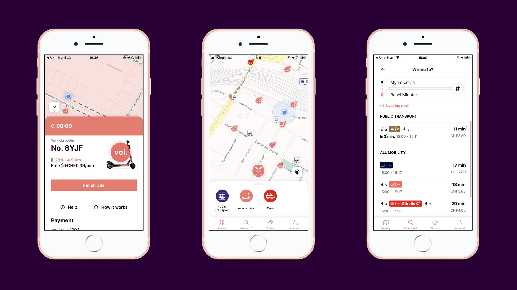 YUMUV - App für e-Scooter, Trams und Mobility