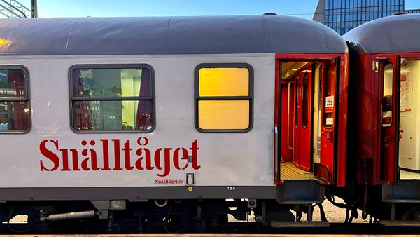 Liegewagen eines Nachtzug von Snälltåget in Malmö, Schweden auf der Fahrt nach Hamburg